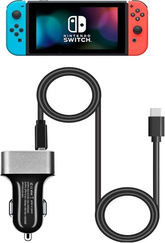 شاحن سيارة لجهاز نينتندو سويتش، مع كابل USB C-C بطول 6.6 قدم in Kuwait