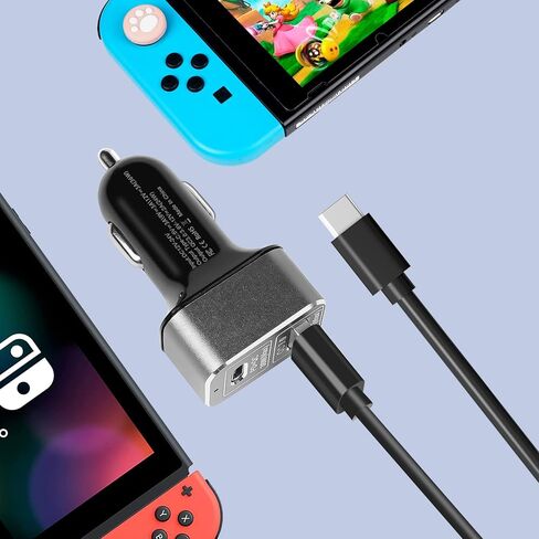 شاحن سيارة لجهاز نينتندو سويتش، مع كابل USB C-C بطول 6.6 قدم in Kuwait