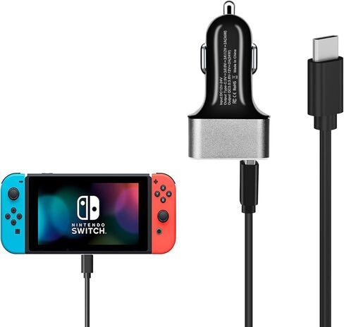 شاحن سيارة لجهاز نينتندو سويتش، مع كابل USB C-C بطول 6.6 قدم in Kuwait