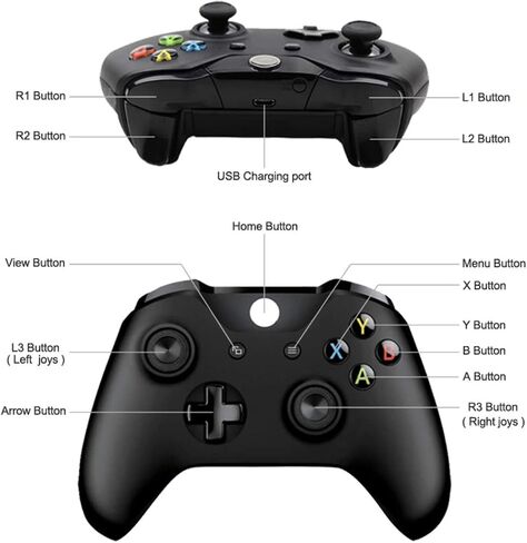 شاسدي وحدة تحكم لاسلكية لجهاز Xbox one V2 لجميع موديلات Xbox One وسلسلة X S والكمبيوتر (اسود) in Kuwait