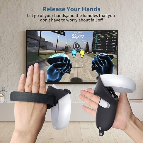 AMZDM VR لـ Oculus Quest 2، غطاء حماية من السيليكون بتصميم محكم مضاد للرمي in Kuwait