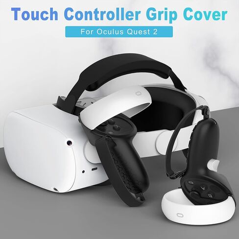 AMZDM VR لـ Oculus Quest 2، غطاء حماية من السيليكون بتصميم محكم مضاد للرمي in Kuwait