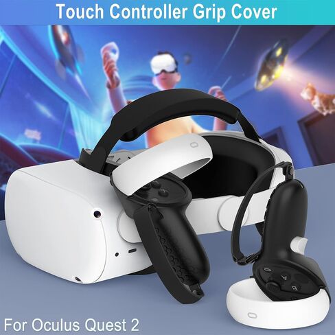 AMZDM VR لـ Oculus Quest 2، غطاء حماية من السيليكون بتصميم محكم مضاد للرمي in Kuwait