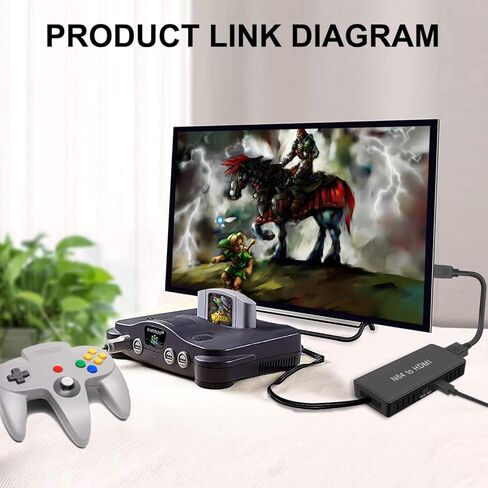 واي دي مايد محول HDMI N64 N64 ملحقات N64 متوافق مع وحدة تحكم العاب N64/جيم كيوب/SNES/SFC N64 الى محول HDMI يدعم تحويل 16:9/4:3 in Kuwait