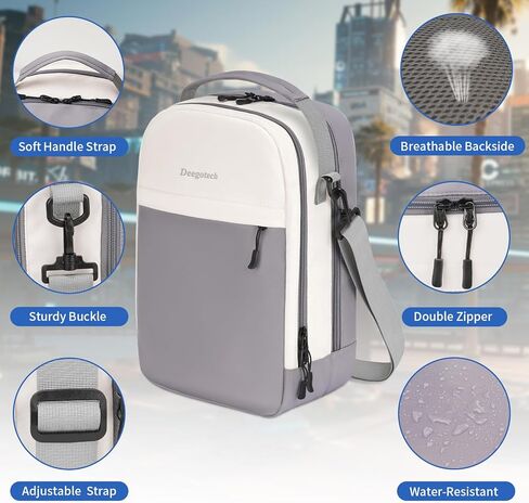 Carrying Case for Steam Deck Console & Accessories, Storage Bag for Asus Rog Ally & Switch，Crossbody Protective Travel Bag Double-layer Backpack with Multi-Pockets For AC Adapter, Docking Station in Kuwait