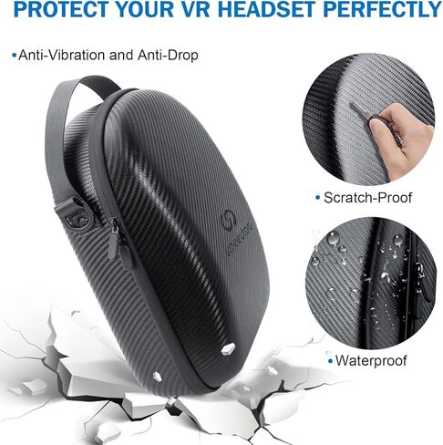 حقيبة حمل صلبة للسفر من UMEEUTOO متوافقة مع Meta Quest Pro وملحقاتها، حافظة ذات مساحة كبيرة للواقع الافتراضي والملحقات وجميع أحزمة الرأس in Kuwait