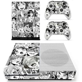 XB One Slim S Console Skin Wrap Decal Skin Vinyl Stickers for XB One S Console Controllers Anime Girl