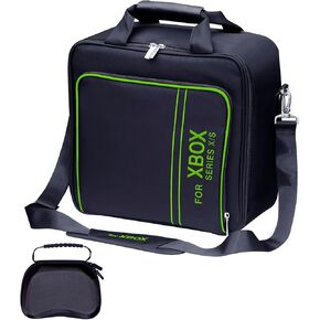 oamarando Carrying Case for XBOX ,Compatible with XBOX SERIES X/S, Travel Storage Bag for XBOX Controllers and Accessories,with Controller Protection Box (Black-Green) in Kuwait