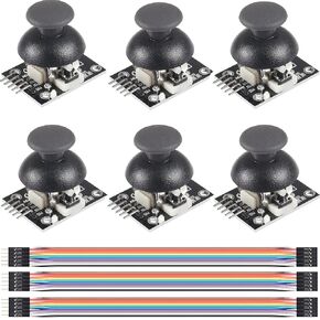 6pc Dual-axis XY Joystick Module PS2 Control Lever Sensor KY-023 Breakout Module with Dupont Cable for Arduino in Saudi Arabia