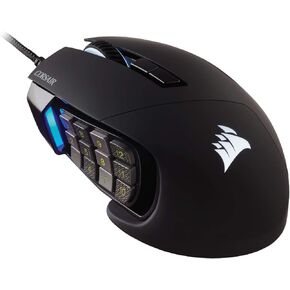 كورسير، Scimitar RGB Elite، ماوس ألعاب MOBA/MMO، أسود، إضاءة خلفية RGB LED، 18000 نقطة لكل بوصة، بصري (متجدد) in Kuwait