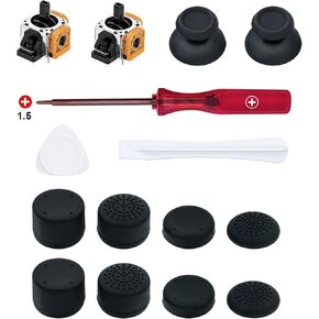 Mcbazel 7 in 1 Joystick Repair Kit for PS5 Controller, 3D Analog Joystick Thumb Sticks Replacement Thumb Caps Grips with Screwdriver and Prying Tools Compatible with PlayStation 5 Controllers