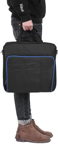 حقيبة حمل للسفر، منظم حقيبة تخزين محمولة لأنظمة PS4 وPS4 حقيبة تخزين للسفر متعددة الوظائف حقيبة يد/حقيبة كتف لمعدات وحدة تحكم معدات الواقع الافتراضي لمحطة اللعب، أسود in Kuwait