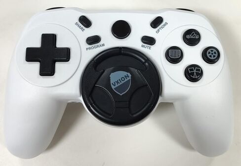 VISIONHMD Wireless Racing Wheel or Steering Wheel for PS4/PS4 SLIM/PS4 Pro,Compatible With Steam Gaming, Android and iOS,MAC,With 2 Remappable Buttons (White) in Saudi Arabia