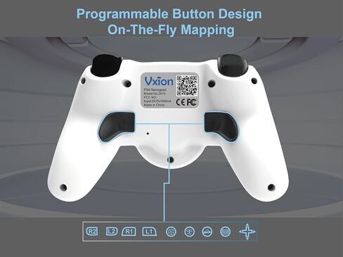 VISIONHMD Wireless Racing Wheel or Steering Wheel for PS4/PS4 SLIM/PS4 Pro,Compatible With Steam Gaming, Android and iOS,MAC,With 2 Remappable Buttons (White) in Saudi Arabia