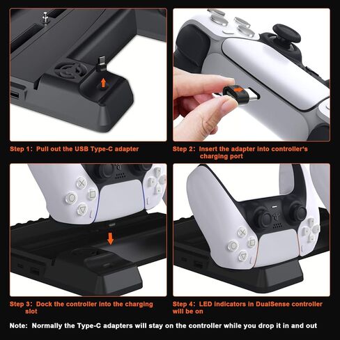 BEJOY Multifunctional Vertical Stand with Dual Cooling Fans for PS5 Console, 3-Level Rotate Fans Speed, Dual Type-C PS5 Charging Station with Gaming Headset Holder, 11 Games Boxes Storage, Black in Saudi Arabia