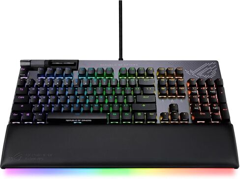ASUS ROG Strix Flare II Animate 100% RGB Gaming Keyboard - Hot-swappable, ROG NX Brown Tactile Switches, Customizable LED Display, PBT Keycaps, Acoustic Dampening Foam, Media Controls, Wrist Rest in Saudi Arabia