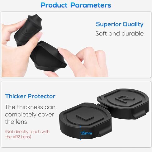 غطاء حماية للعدسة مقاوم للغبار لعدسات بلاي ستيشن في ار 2، غطاء حماية من السيليكون مضاد للغبار من جوريكسر متوافق مع سماعات بلاي ستيشن VR2 - اسود in Kuwait