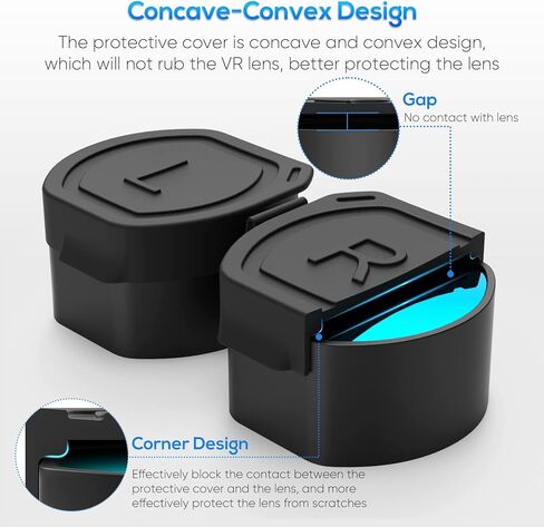 غطاء حماية للعدسة مقاوم للغبار لعدسات بلاي ستيشن في ار 2، غطاء حماية من السيليكون مضاد للغبار من جوريكسر متوافق مع سماعات بلاي ستيشن VR2 - اسود in Kuwait