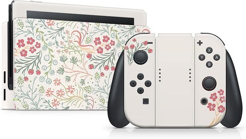 Tacky Design Sakura Skin Compatible with Nintendo Switch Skin - Premium Vinyl 3M Cherries Blossoms Flowers Nintendo Switch Stickers Set - Switch Skin for Console, Dock, Joy Con - Decal Full Wrap in Saudi Arabia