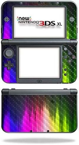 غلاف MightySkins من ألياف الكربون لجهاز Nintendo New 3DS XL (2015) - خشب قوس قزح | لمسة نهائية واقية ومتينة من ألياف الكربون | سهل التطبيق والإزالة وتغيير الأنماط | صنع في الولايات المتحدة الأمريكية in Kuwait