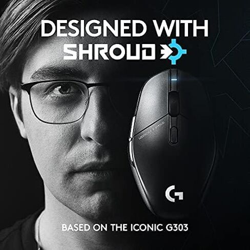 ماوس الألعاب اللاسلكي Logitech G303 Shroud Edition - Lightspeed Wireless - Hero 25K - 25600 نقطة لكل بوصة - 75 جرام - 5 أزرار - الكمبيوتر الشخصي - أسود (متجدد) in Saudi Arabia