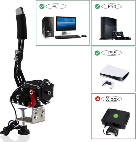 YESHMA 64 Bit Upgrade 3-in-1 USB Handbrake Only for G29 Compatible With PS4/PS5 + PC Computer System Professional Gaming Peripherals for Racing Games with Non-Contact Plus Hall Sensor.With Clamp in Saudi Arabia