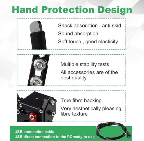 YESHMA 64 Bit Upgrade 3-in-1 USB Handbrake Only for G29 Compatible With PS4/PS5 + PC Computer System Professional Gaming Peripherals for Racing Games with Non-Contact Plus Hall Sensor.With Clamp in Saudi Arabia