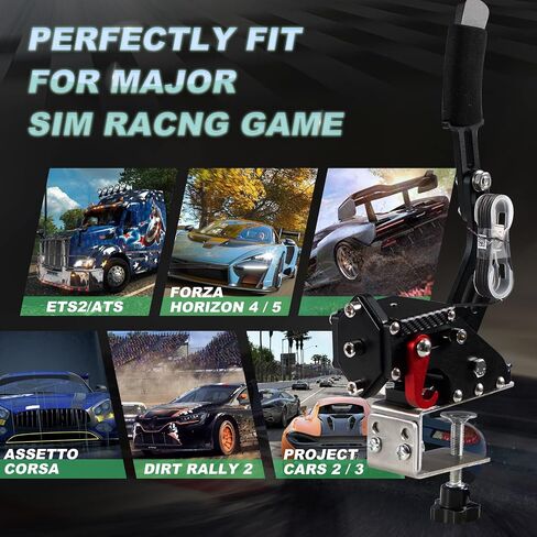 YESHMA 64 Bit Upgrade 3-in-1 USB Handbrake Only for G29 Compatible With PS4/PS5 + PC Computer System Professional Gaming Peripherals for Racing Games with Non-Contact Plus Hall Sensor.With Clamp in Saudi Arabia