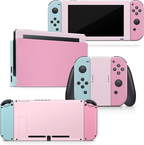 TACKY DESIGN Pastel Pink Classic Skin Compatible with Nintendo Switch Skins Decal, Switch Stickers Vinyl 3m Colorwave, Color Blocking Full Cover in Saudi Arabia