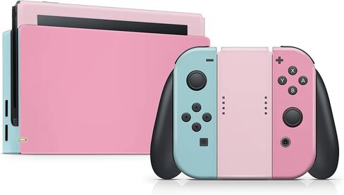 TACKY DESIGN Pastel Pink Classic Skin Compatible with Nintendo Switch Skins Decal, Switch Stickers Vinyl 3m Colorwave, Color Blocking Full Cover in Saudi Arabia