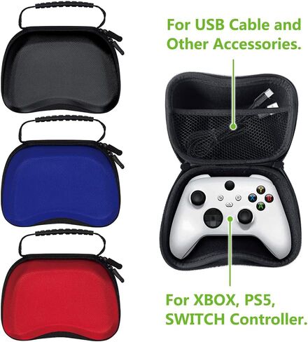 حقيبة حمل oamarando لأجهزة XBOX، متوافقة مع XBOX SERIES X/S، حقيبة تخزين للسفر لأجهزة تحكم XBOX وملحقاتها، مع صندوق حماية لوحدة التحكم (أسود وأخضر) in Kuwait