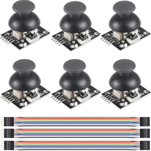 6pc Dual-axis XY Joystick Module PS2 Control Lever Sensor KY-023 Breakout Module with Dupont Cable for Arduino in Saudi Arabia