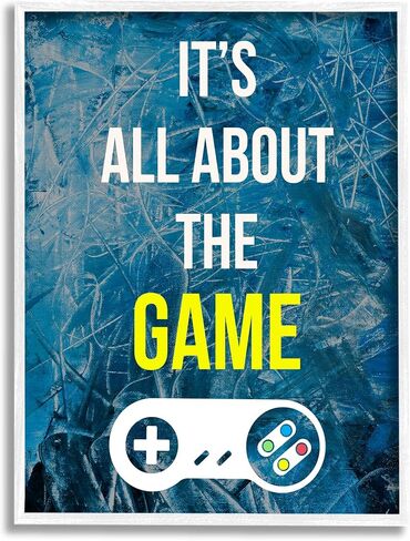 Stupell Industries All About The Game Vintage Controller Gamer Sign, Design by Annie Warren in Saudi Arabia