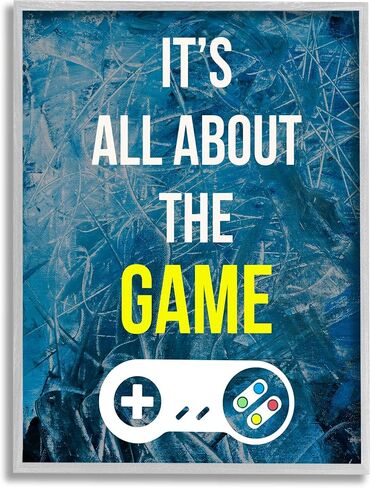 Stupell Industries All About The Game Vintage Controller Gamer Sign, Design by Annie Warren in Saudi Arabia