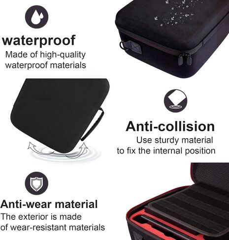 LP Carrying Case Compatible with Nintendo Switch, OLED and Switch Lite, Portable Travel All Protective Hard Messenger Black Bag Soft Lining 18 Games for Switch Console Pro Controller & Accessories in Saudi Arabia