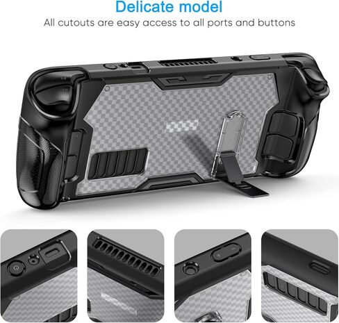 Case & Screen Protector Set for Steam Deck - Full Body TPU+PC Protective Case Cover with Kickstand, Non-Slip Ergonomic Grip, Precision Fit Shockproof and Anti-Scratch Accessories Skin for Steam Deck in Kuwait