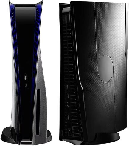لوحات الوجه Amaspace PS5 لإصدار القرص. ABS غطاء حماية مقاوم للغبار مقاوم للخدش. (نمط قرص العسل الأسود) in Kuwait