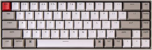 Keychron K6 Hot Swappable Wireless Bluetooth 5.1/Wired Mechanical Gaming Keyboard, 65% Compact 68-Key RGB LED Backlight/Gateron Brown Switch/Rechargeable Battery for Mac Windows in Kuwait