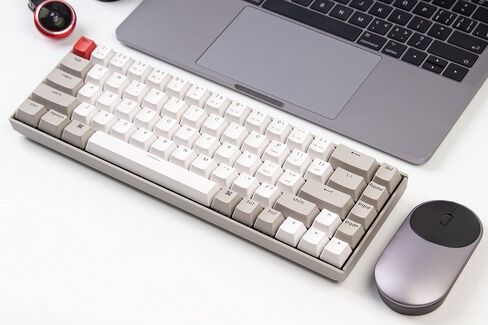 Keychron K6 Hot Swappable Wireless Bluetooth 5.1/Wired Mechanical Gaming Keyboard, 65% Compact 68-Key RGB LED Backlight/Gateron Brown Switch/Rechargeable Battery for Mac Windows in Kuwait