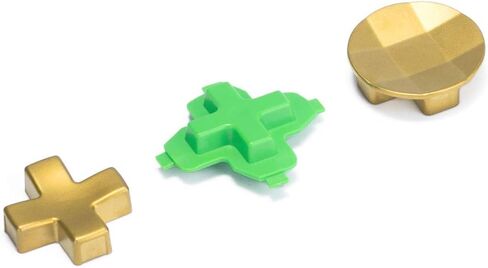 قطع معدنية على شكل حرف D من TOMSIN بديلة لجهاز Xbox One ، أطقم استبدال لوحة اتجاهية لأجهزة Xbox One Elite/S / وحدات التحكم Elite Series 2 (الأوجه والقياسية) (ذهبي) in Kuwait