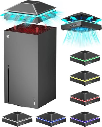 ار تي تي سي ار تي تي مروحة تبريد لجهاز Xbox Series X مع مصابيح LED ملونة قابلة للتعديل بـ7 الوان و3 مستويات سرعة قابلة للتعديل ومنفذي USB ونظام تبريد عالي الاداء in Kuwait