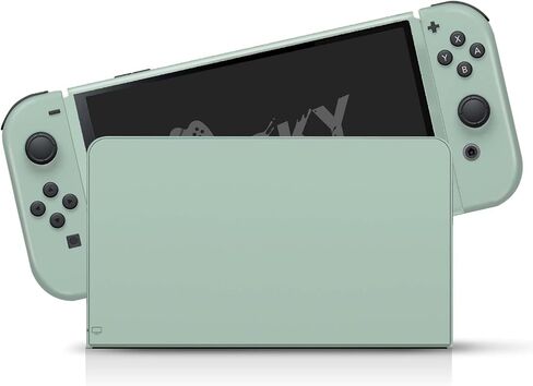 تصميم Tacky Design الكلاسيكي ذو اللون الصلب المتوافق مع غلاف Nintendo Switch OLED - مجموعة ملصقات OLED من الفينيل 3M Nintendo Switch - غلاف Switch OLED لوحدة التحكم، قفص الاتهام، Joy Con - ملصق ملتف بالكامل (أخضر داكن) in Kuwait