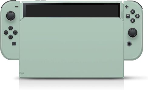 تصميم Tacky Design الكلاسيكي ذو اللون الصلب المتوافق مع غلاف Nintendo Switch OLED - مجموعة ملصقات OLED من الفينيل 3M Nintendo Switch - غلاف Switch OLED لوحدة التحكم، قفص الاتهام، Joy Con - ملصق ملتف بالكامل (أخضر داكن) in Kuwait
