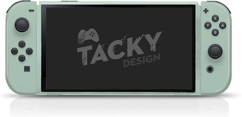 تصميم Tacky Design الكلاسيكي ذو اللون الصلب المتوافق مع غلاف Nintendo Switch OLED - مجموعة ملصقات OLED من الفينيل 3M Nintendo Switch - غلاف Switch OLED لوحدة التحكم، قفص الاتهام، Joy Con - ملصق ملتف بالكامل (أخضر داكن) in Kuwait