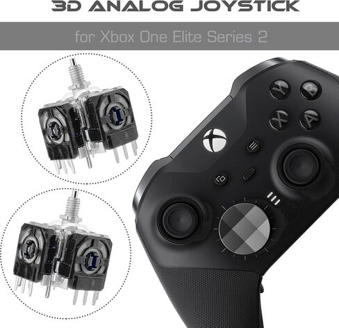 Gorliskl 2 Pack Controller 3D Analog Joystick Thumb Sticks Replacement Repair Parts for Xbox One Elite 2- - Fixes Stick Drift, Broken, and Loose Joysticks on Elite Series 2 Controllers in Kuwait