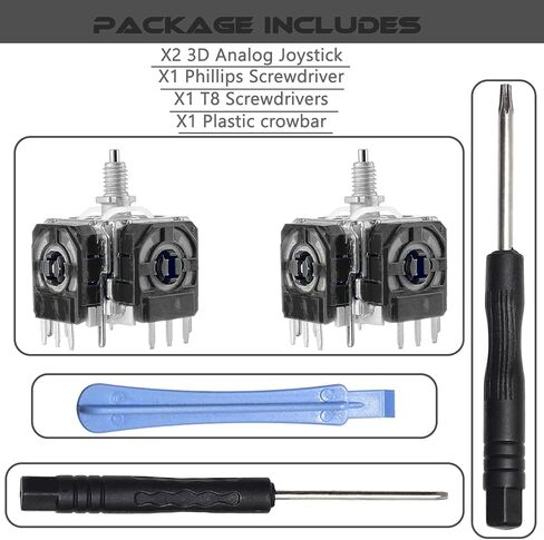 Gorliskl 2 Pack Controller 3D Analog Joystick Thumb Sticks Replacement Repair Parts for Xbox One Elite 2- - Fixes Stick Drift, Broken, and Loose Joysticks on Elite Series 2 Controllers in Kuwait