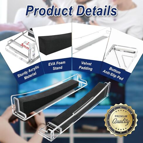 Cosmos Horizontal Stand Holder for PS5 - Horizontal Base Stand Compatible with PS5 Disc & Digital Edition, Acrylic Desk Stand for PS5 Console & Accessories of Storage & Organizer (Solid Black) in Saudi Arabia