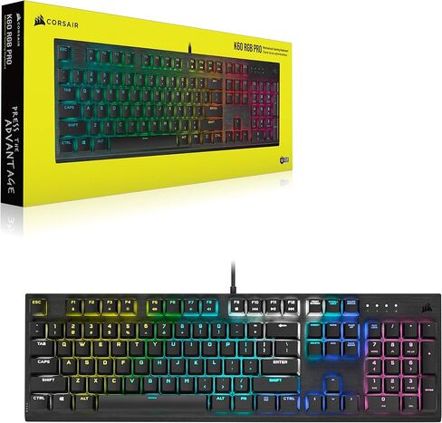 لوحة مفاتيح الألعاب الميكانيكية Corsair K60 RGB Pro - مفاتيح مفاتيح ميكانيكية CHERRY - إطار من الألومنيوم المتين - إضاءة خلفية RGB قابلة للتخصيص لكل مفتاح (متجددة) in Saudi Arabia