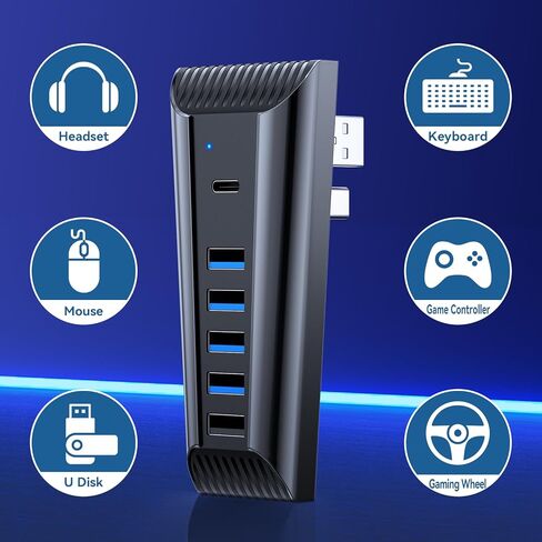 Upgraded PS5 Cooling Fan with USB HUB Bundle Kit, Quieter External PS5 Fan with 3 Different Fan speeds, PS5 USB HUB for PS5 Accessories with Charger & Data Transmission, PS5 Fan for PS5 Disc & Digital in Kuwait