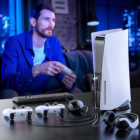 Upgraded PS5 Cooling Fan with USB HUB Bundle Kit, Quieter External PS5 Fan with 3 Different Fan speeds, PS5 USB HUB for PS5 Accessories with Charger & Data Transmission, PS5 Fan for PS5 Disc & Digital in Kuwait